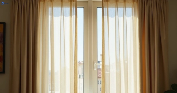 Dusty and dull curtains in connewarre-vic before steam cleaning